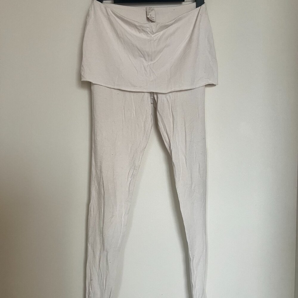prAna Sartori yoga skirted fitted leggings pants-off white/cream-extra small XS - Picture 3 of 14